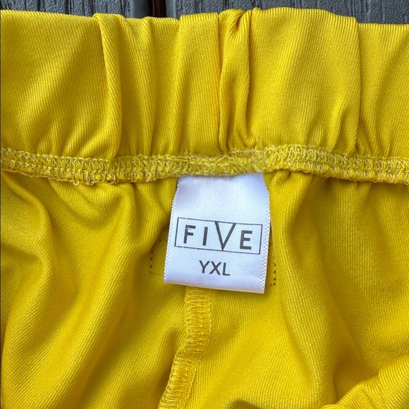 Kids' Yellow Ruched Side Drawstring Athletic Shorts - Picture 3 of 3